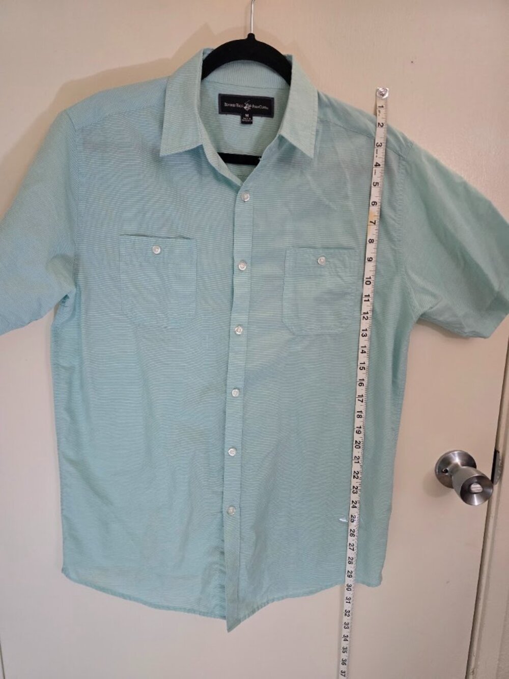 Beverly Hills Polo Club Men's Mint Green Micro-Stripe Button-Down Shirt Size M